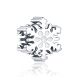 925 Sterling Silver Snowflake Pendant Charm Bead for Bracelet DIY