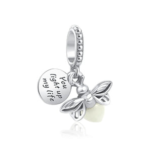 925 Sterling Silver Fox Bee Happy Charm for Bracelet DIY Jewelry Making