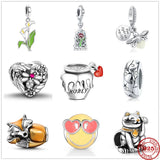 925 Sterling Silver Fox Bee Happy Charm for Bracelet DIY Jewelry Making