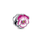 925 Silver Spring Pink Flower Clip Envelope Beads