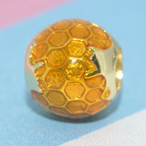 925 Silver Honeycomb Heart Pendant Beads for Bracelet DIY Jewelry