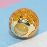 925 Silver Honeycomb Heart Pendant Beads for Bracelet DIY Jewelry