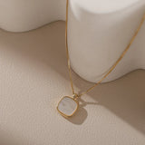 925 Silver Shell Necklace Geometric Shape Pendant