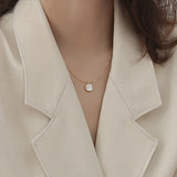925 Silver Shell Necklace Geometric Shape Pendant
