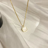 925 Silver Shell Necklace Geometric Shape Pendant