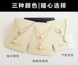 925 Silver Stars Moon Necklace Pendant Jewelry Statement for Women