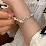 925 Silver Strawberry Flower Beads Bracelet For Woman Girl