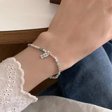 925 Silver Strawberry Flower Beads Bracelet For Woman Girl