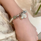 925 Silver Strawberry Flower Beads Bracelet For Woman Girl
