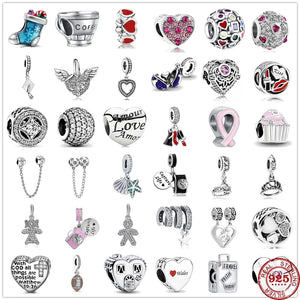 925 Sterling Silver Sweet Love Camera Crown Charm Pendant