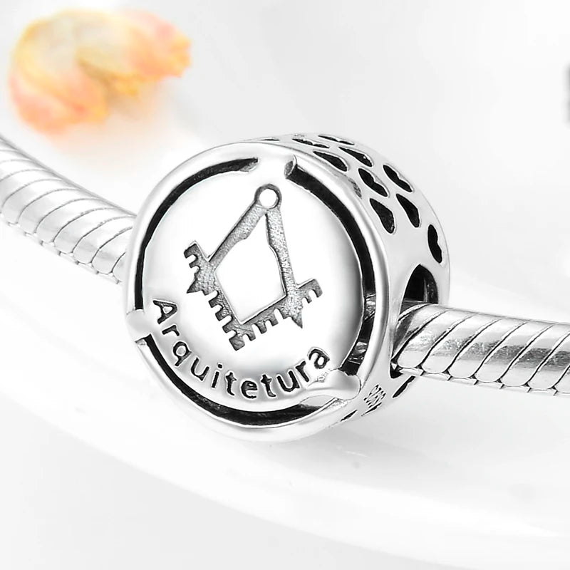 925 Silver Doze Symbol Portuguese Beads for Charm Bracelet