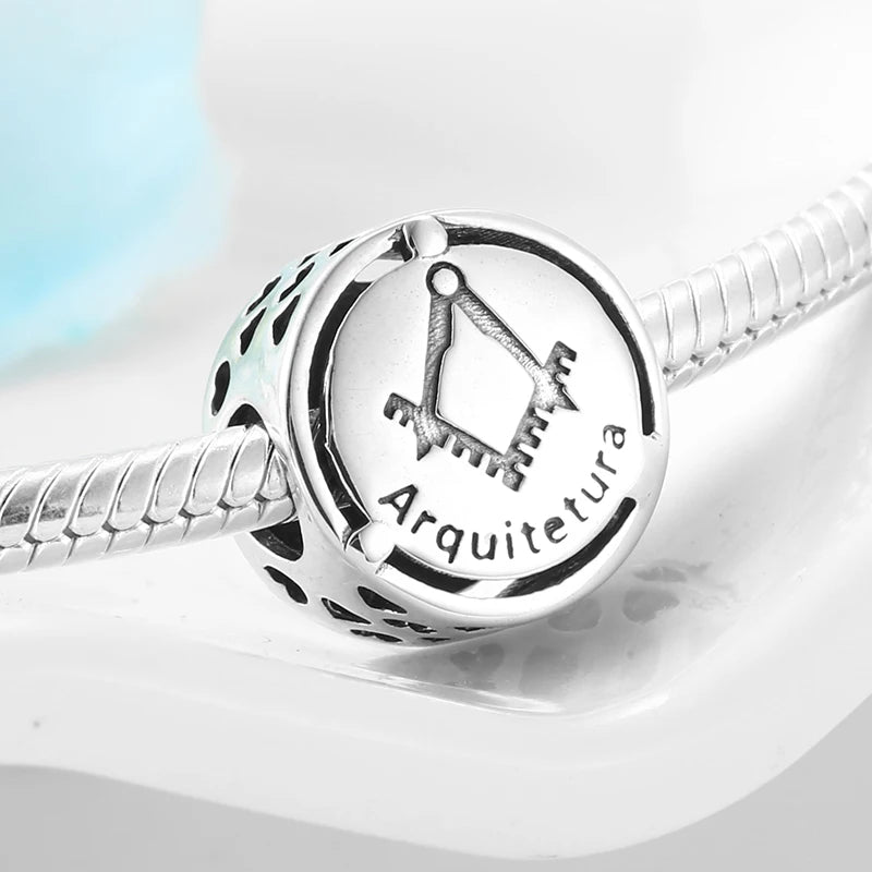 925 Sterling Silver Career Symbol Bead for Charm Bracelet