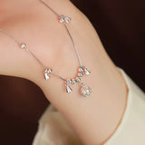 925 Sterling Silver Tassel Bracelet Bell Bracelet Female Jewelry Set