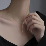 925 Silver Tassel Pendant Necklace Clavicle Chain Women Fine Jewelry