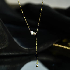 925 Silver Tassel Pendant Necklace Clavicle Chain Women Fine Jewelry