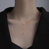 925 Silver Tassel Pendant Necklace Clavicle Chain Women Fine Jewelry