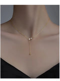 925 Silver Tassel Pendant Necklace Clavicle Chain Women Fine Jewelry