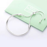 925 Silver Telescopic Bracelet Bangle PAN DIY Beads Charm Rose Jewelry