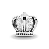 925 Silver Crown Dangle Charm Bead Bracelet Pendant DIY Women Jewelry Gift