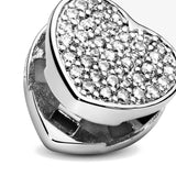 925 Silver Sparkling Clip Heart Charm for 3mm Reflexions Bracelet DIY