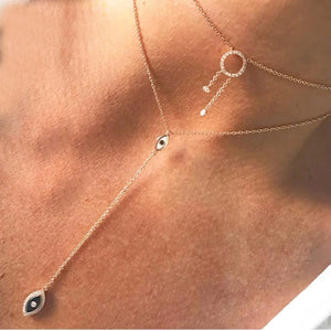 925 Silver Evil Eye Y Lariat Necklace for Women