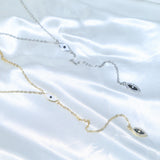 925 Silver Evil Eye Y Lariat Necklace for Women