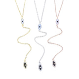 925 Silver Evil Eye Y Lariat Necklace for Women
