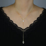 925 Silver Evil Eye Y Lariat Necklace for Women