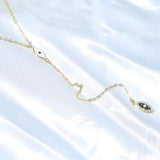 925 Silver Evil Eye Y Lariat Necklace for Women