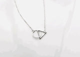 925 Silver Triangular circle Necklace Pendant for Women