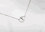 925 Silver Triangular circle Necklace Pendant for Women