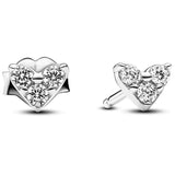 925 Silver Triple Stone Heart Necklace Earring Gift Set
