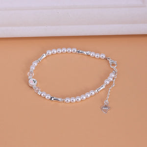 925 Silver Tulip Flower Beads Bracelet For Women
