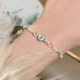 925 Silver Tulip Flower Beads Bracelet For Women