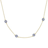 925 Silver Evil Eye Necklace Micro Pave Cz Choker
