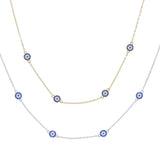 925 Silver Evil Eye Necklace Micro Pave Cz Choker