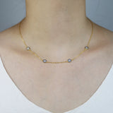 925 Silver Evil Eye Necklace Micro Pave Cz Choker
