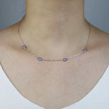 925 Silver Evil Eye Necklace Micro Pave Cz Choker