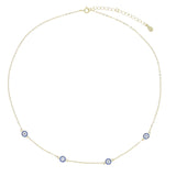 925 Silver Evil Eye Necklace Micro Pave Cz Choker