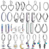 925 Silver Double Hoop Stud Earrings for Women