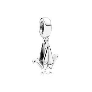 925 Silver Flag Graduation Pave Clip Charm Bead for Bracelet
