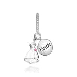 925 Sterling Silver Love Dangle Beads Charms Bracelet Jewelry