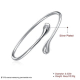 925 Silver Water Drop Bangle Bracelet Valentine's Gift