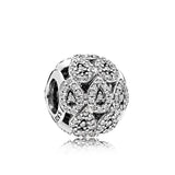 925 Silver Pink Green Pave Bead Necklace Charms Bracelet Accessories