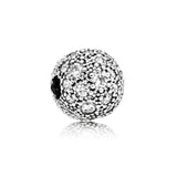 925 Silver Pink Green Pave Bead Necklace Charms Bracelet Accessories