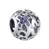 925 Silver Zirconia Family Tree Butterfly Charm Bead for DIY Jewelry