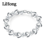 925 Silver Whole Heart Bracelet Engagement Wedding Jewelry