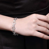 925 Silver Whole Heart Bracelet Engagement Wedding Jewelry