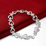 925 Silver Whole Heart Bracelet Engagement Wedding Jewelry