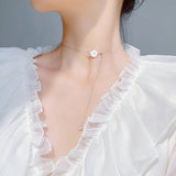 925 Silver Zircon Chrysanthemum Necklace Pendant Statement Jewelry for Women